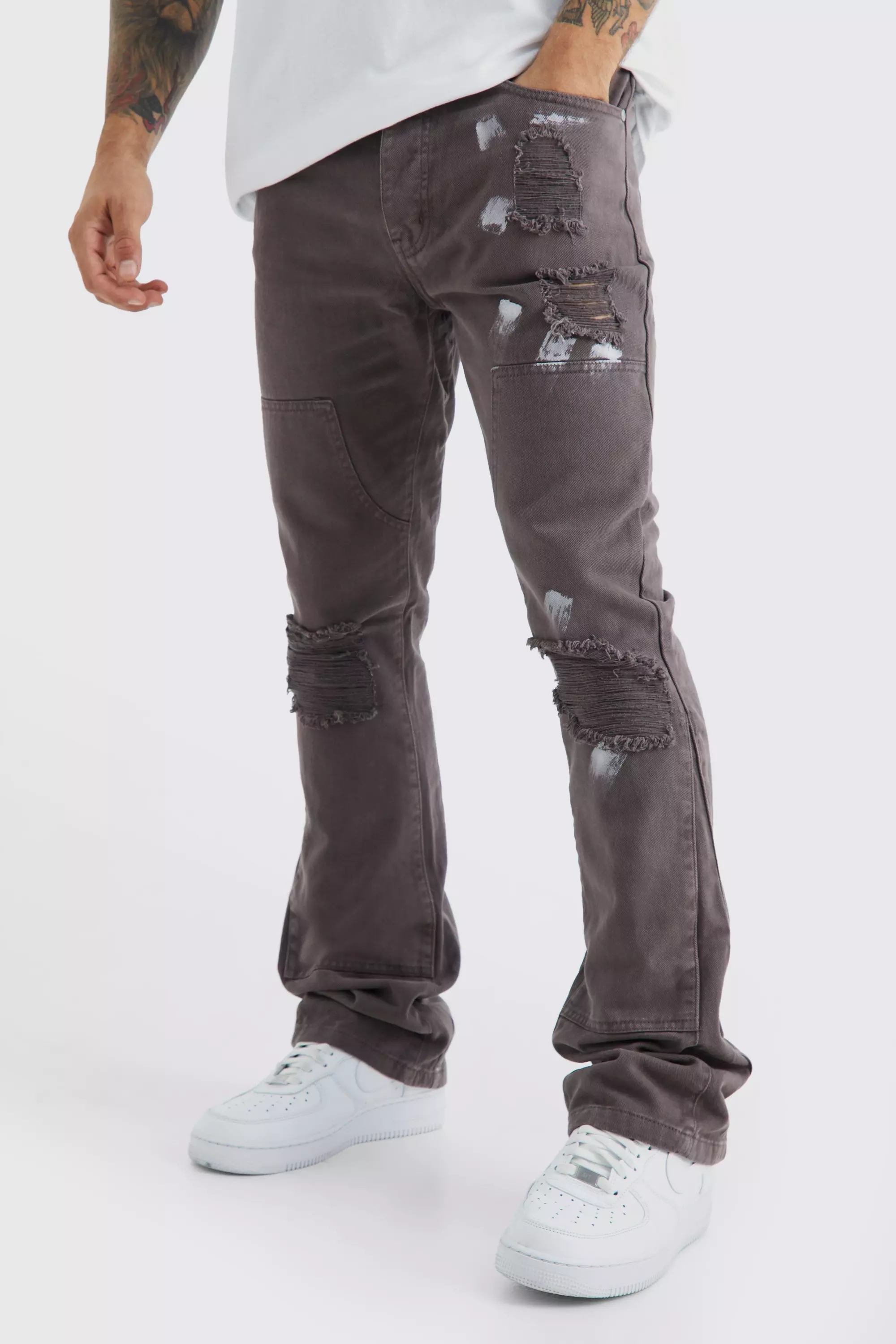 Slim fit clearance paint splatter jeans